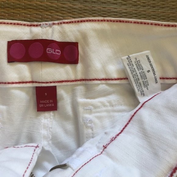 NWT Glo Cuffed Capri/Cropped White Jeans Size 5 - Picture 10 of 12